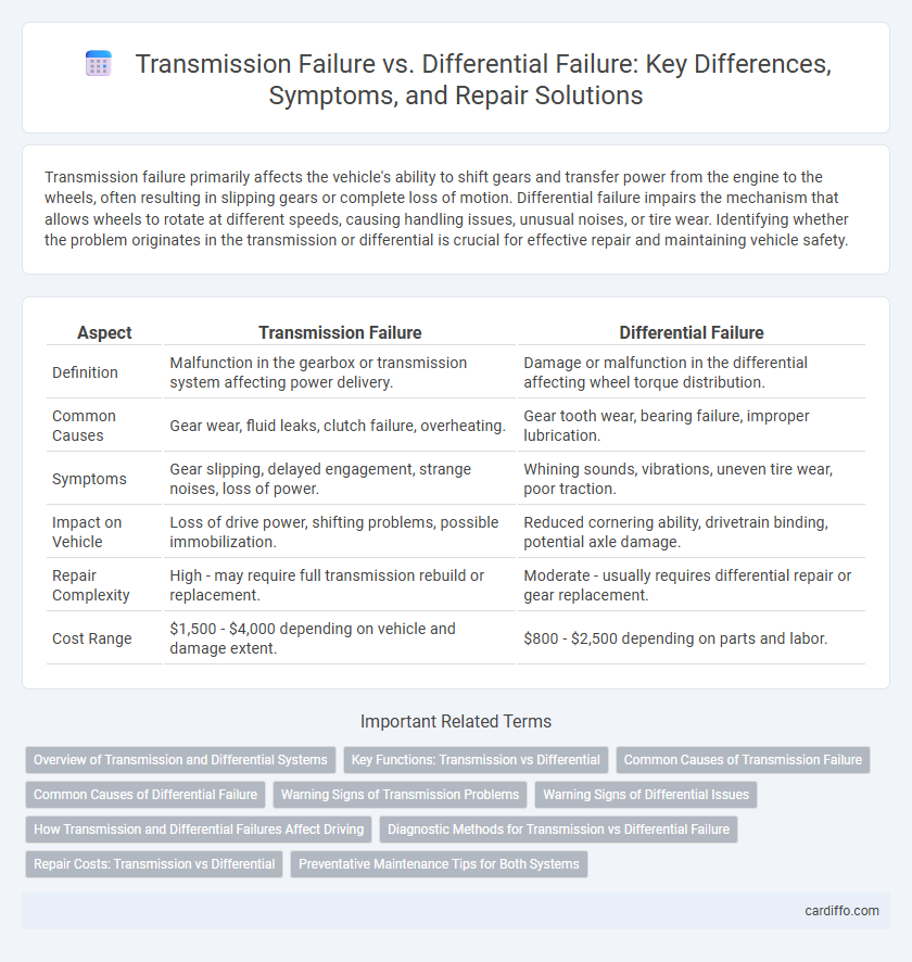 Transmission Failure vs. Differential Failure: Key Differences, Symptoms, and Repair Solutions
