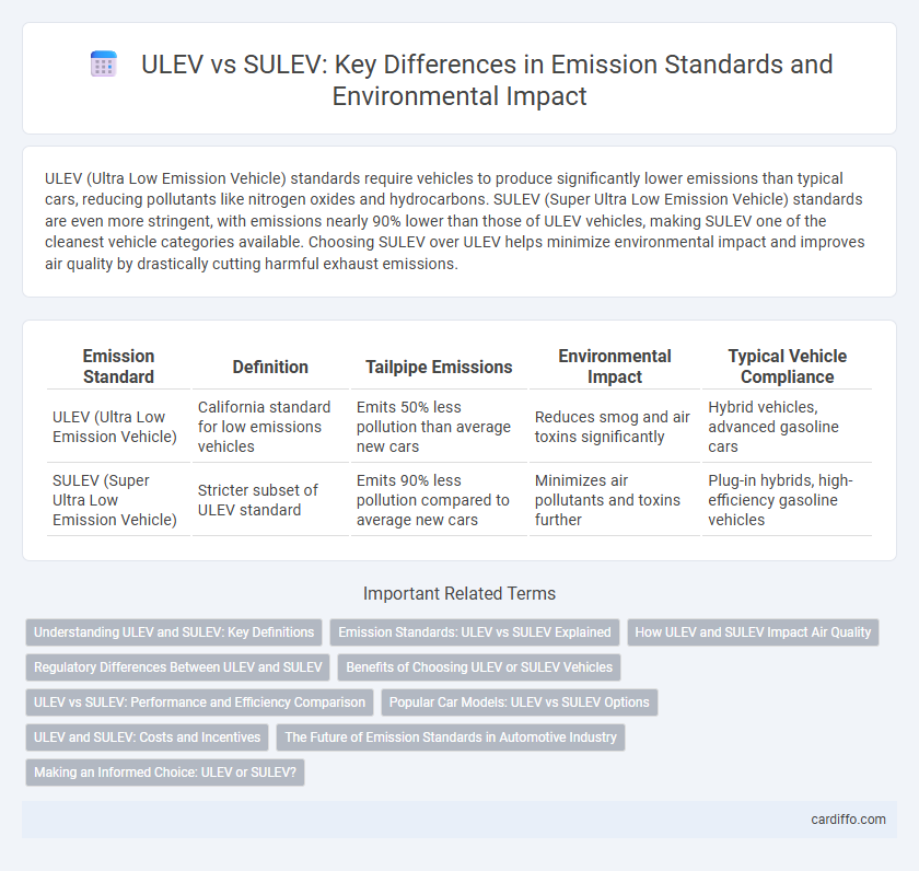 ULEV vs SULEV: Key Differences in Emission Standards and Environmental Impact