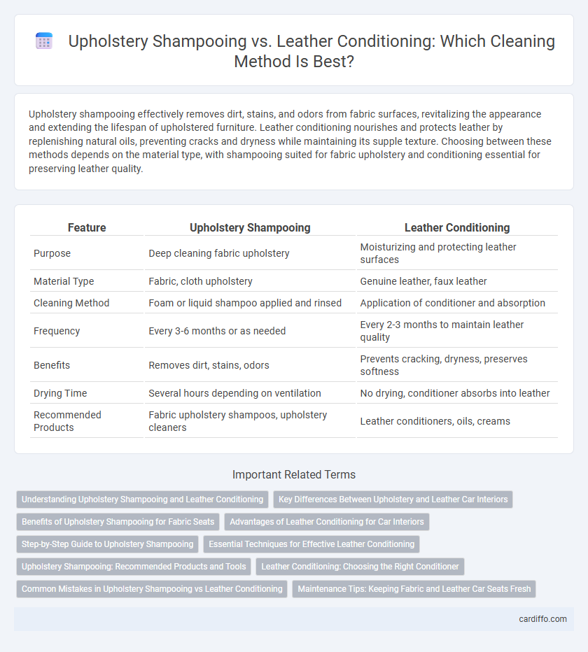 Upholstery Shampooing vs. Leather Conditioning: Which Cleaning Method Is Best?