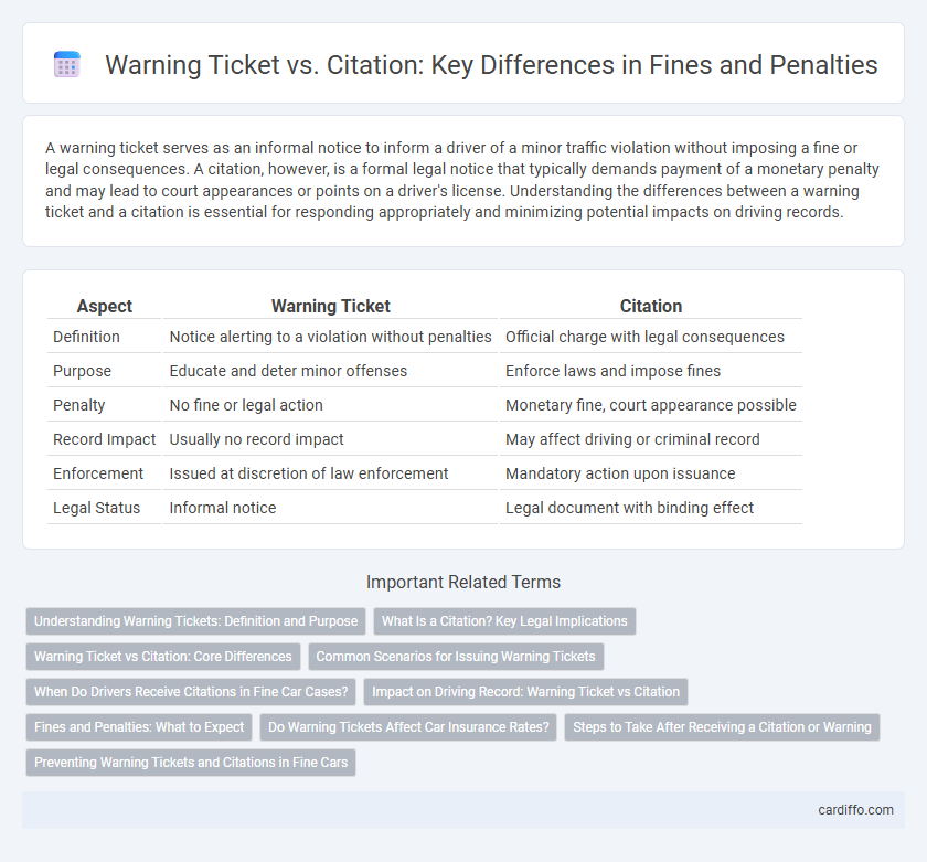 Warning Ticket vs. Citation: Key Differences in Fines and Penalties