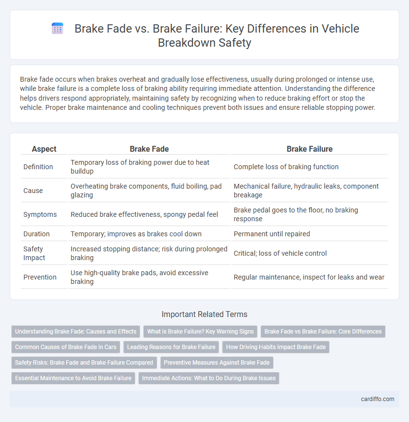 Brake Fade vs. Brake Failure: Key Differences in Vehicle Breakdown Safety