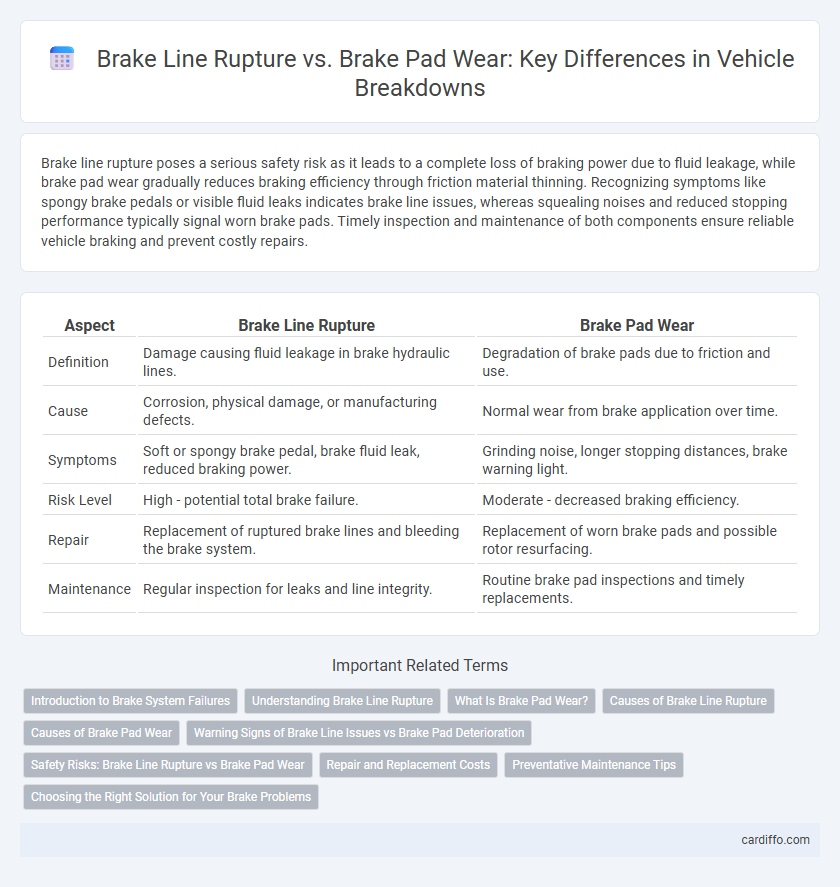 Brake Line Rupture vs. Brake Pad Wear: Key Differences in Vehicle Breakdowns