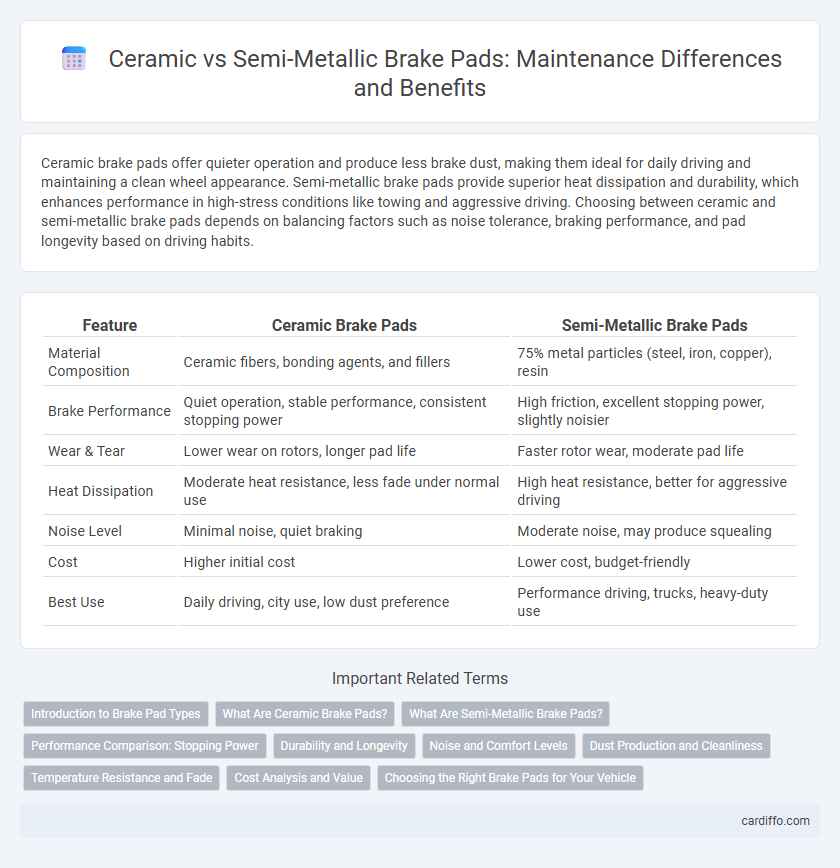 Ceramic vs Semi-Metallic Brake Pads: Maintenance Differences and Benefits