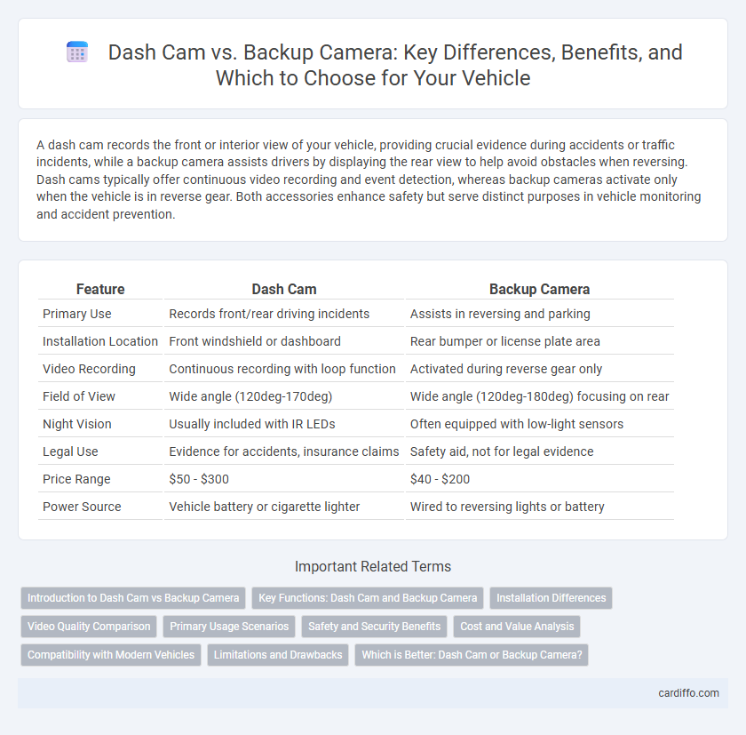 Dash Cam vs. Backup Camera: Key Differences, Benefits, and Which to Choose for Your Vehicle