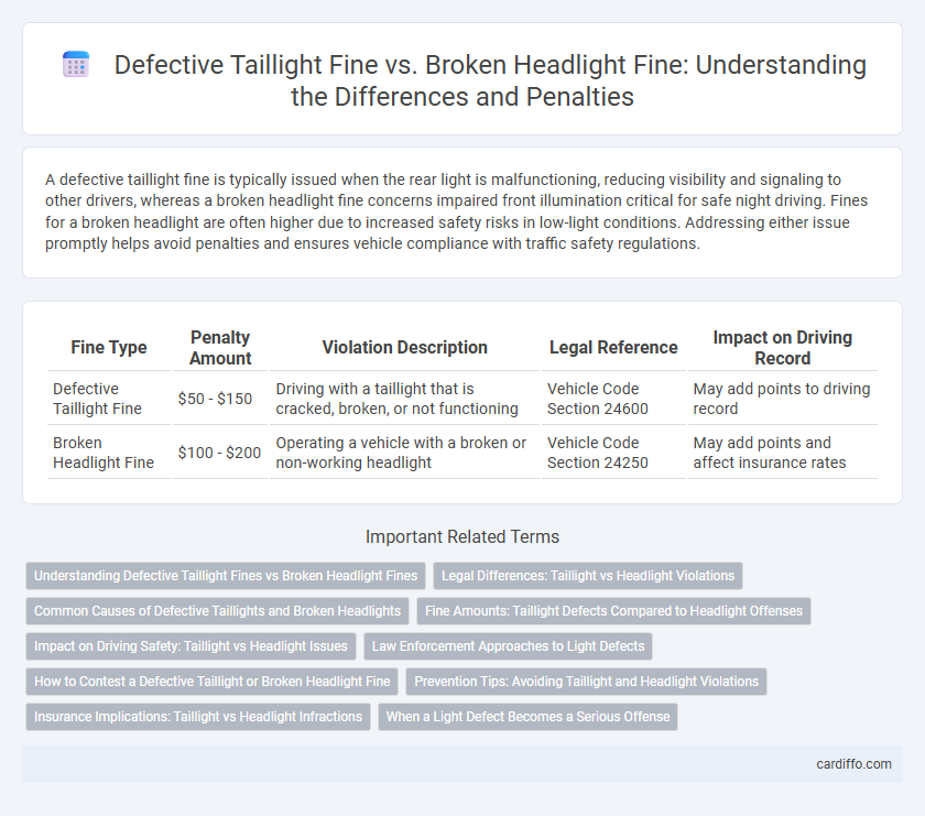 Defective Taillight Fine vs. Broken Headlight Fine: Understanding the Differences and Penalties