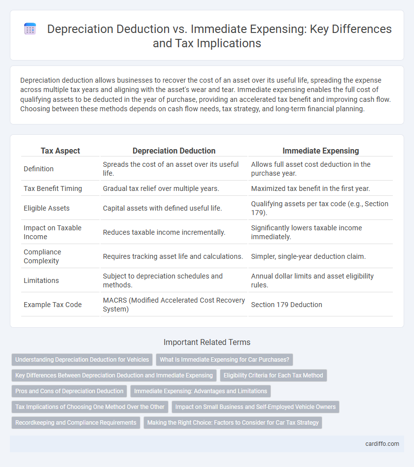 Depreciation Deduction vs. Immediate Expensing: Key Differences and Tax Implications