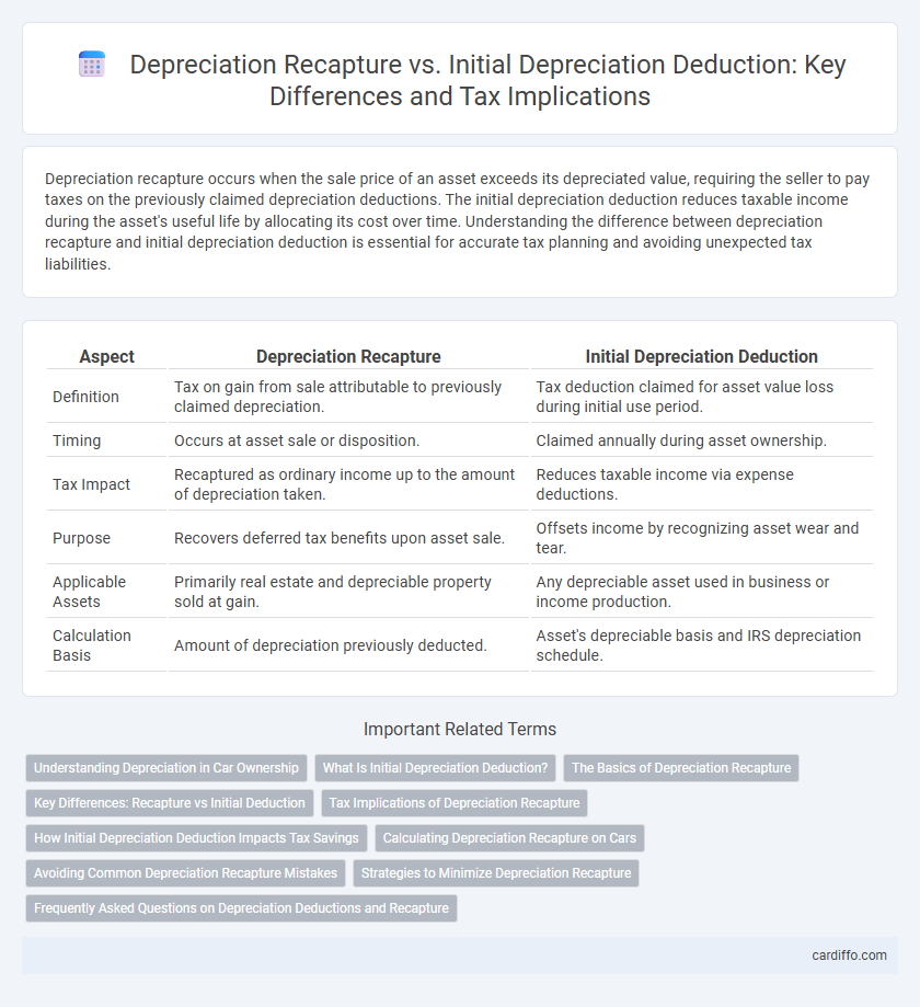 Depreciation Recapture vs. Initial Depreciation Deduction: Key Differences and Tax Implications