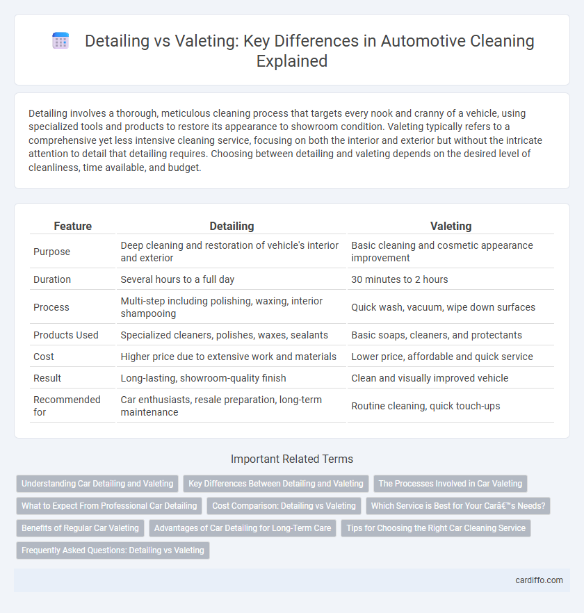 Detailing vs Valeting: Key Differences in Automotive Cleaning Explained