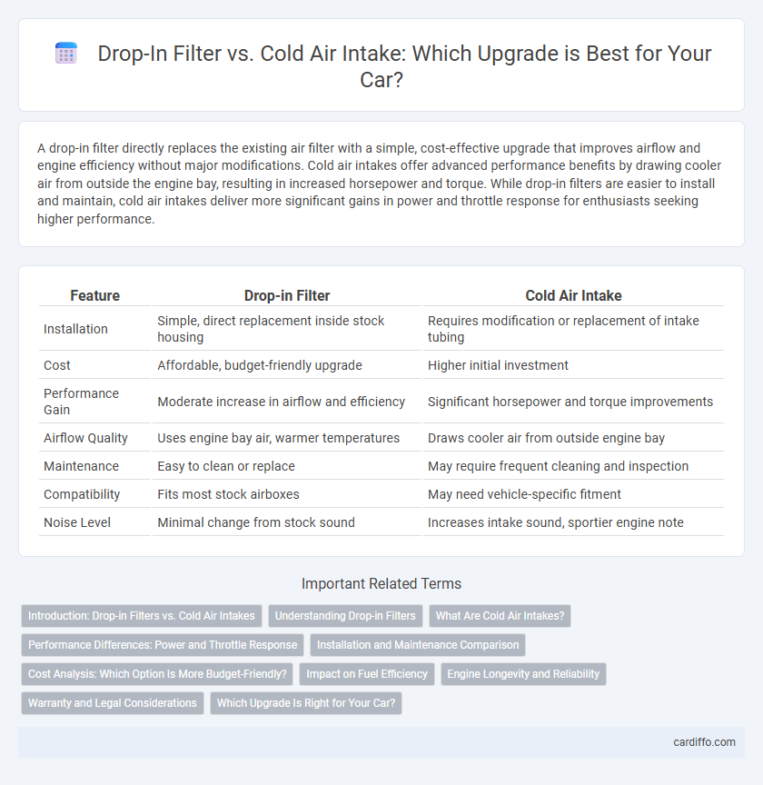 Drop-In Filter vs. Cold Air Intake: Which Upgrade is Best for Your Car?