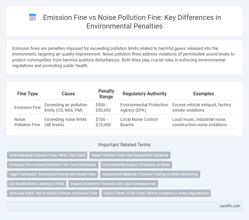 Emission Fine vs Noise Pollution Fine: Key Differences in Environmental Penalties