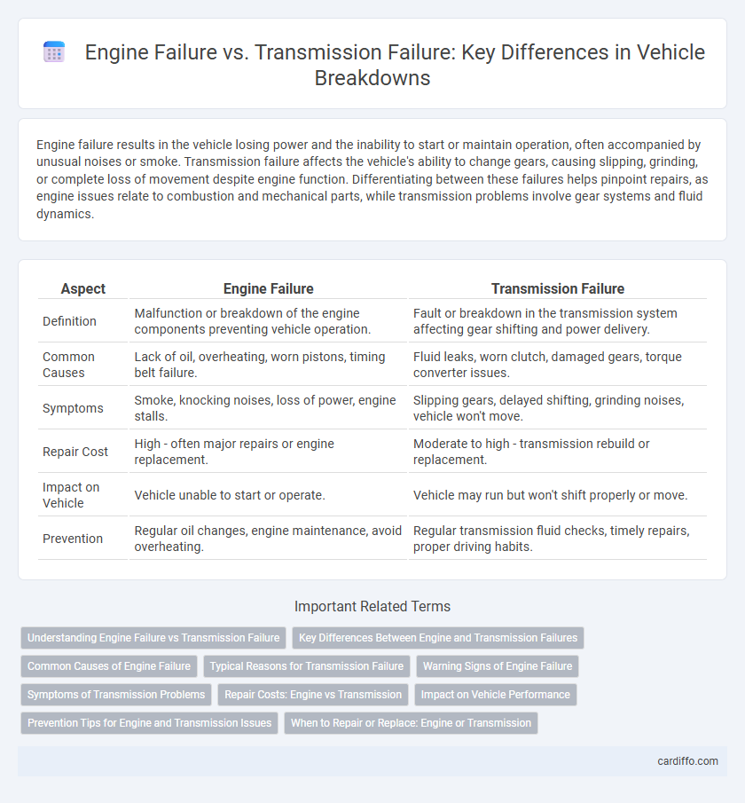 Engine Failure vs. Transmission Failure: Key Differences in Vehicle Breakdowns