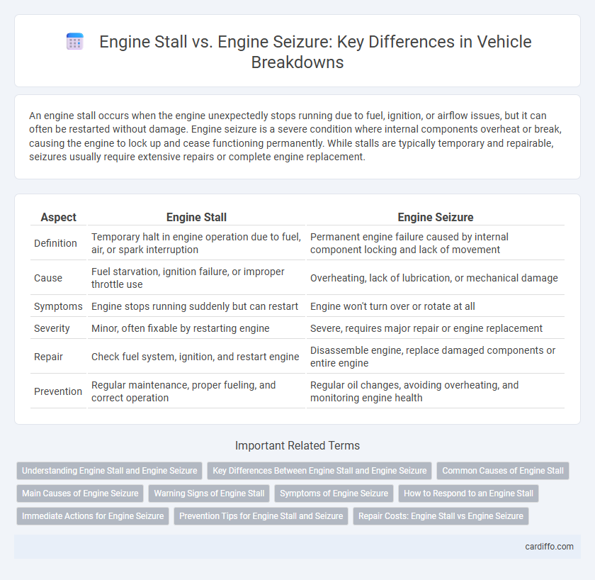 Engine Stall vs. Engine Seizure: Key Differences in Vehicle Breakdowns