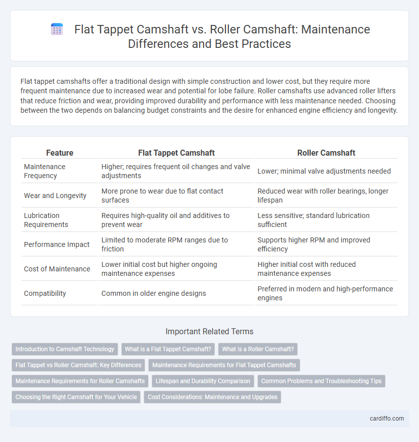 Flat Tappet Camshaft vs. Roller Camshaft: Maintenance Differences and Best Practices