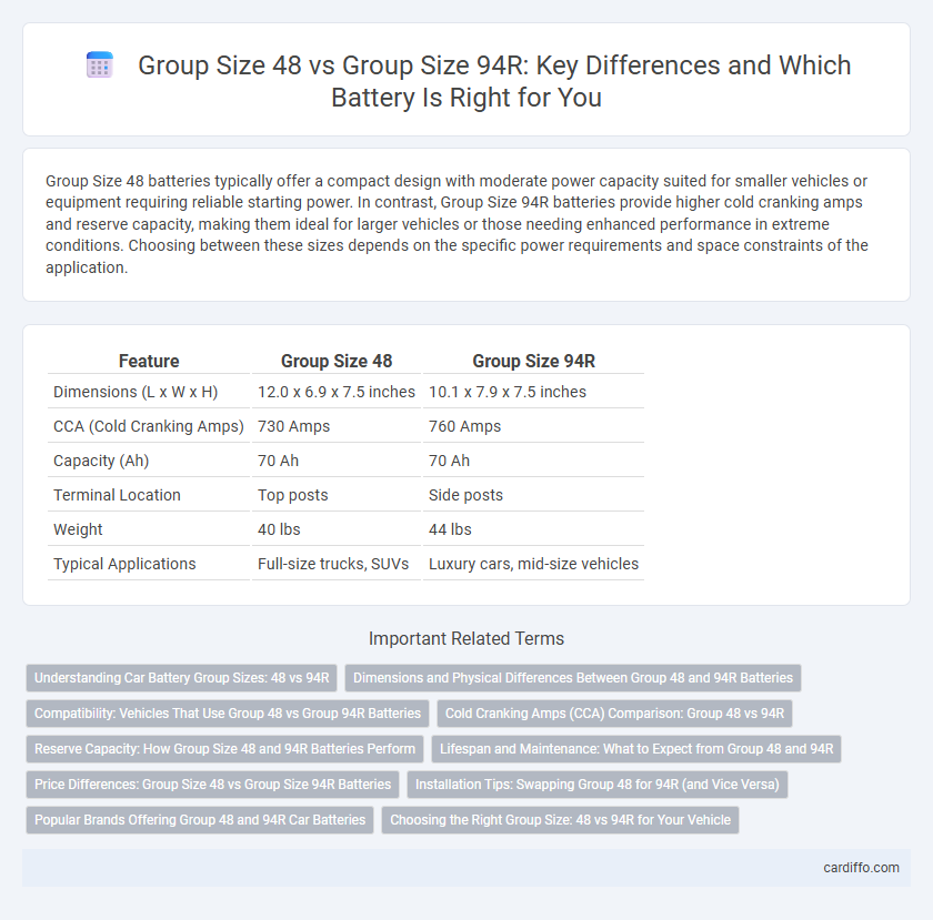 Group Size 48 vs Group Size 94R: Key Differences and Which Battery Is Right for You