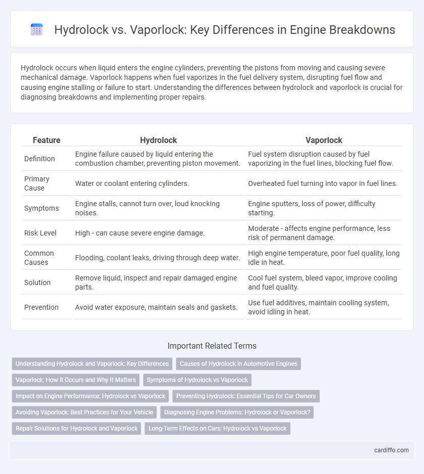Hydrolock vs. Vaporlock: Key Differences in Engine Breakdowns