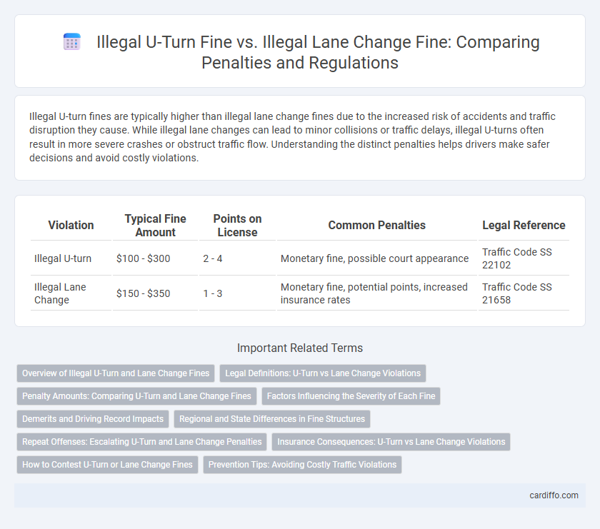 Illegal U-Turn Fine vs. Illegal Lane Change Fine: Comparing Penalties and Regulations