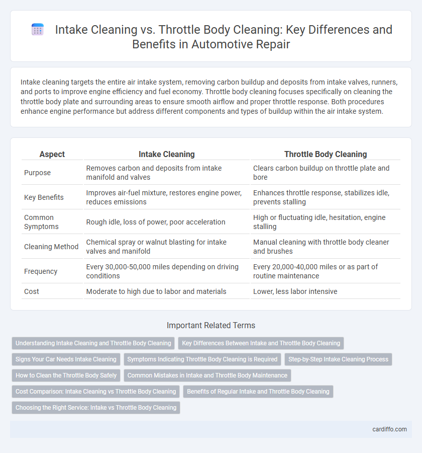 Intake Cleaning vs. Throttle Body Cleaning: Key Differences and Benefits in Automotive Repair