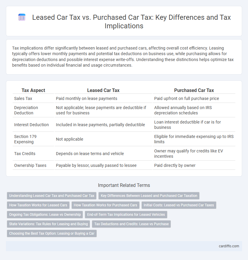 Leased Car Tax vs. Purchased Car Tax: Key Differences and Tax Implications