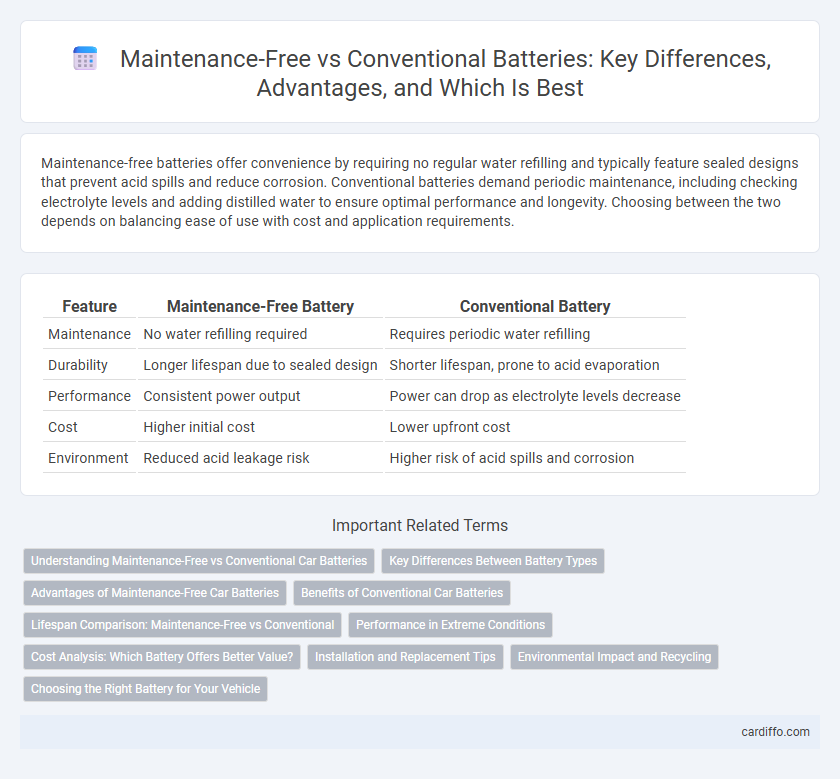 Maintenance-Free vs Conventional Batteries: Key Differences, Advantages, and Which Is Best