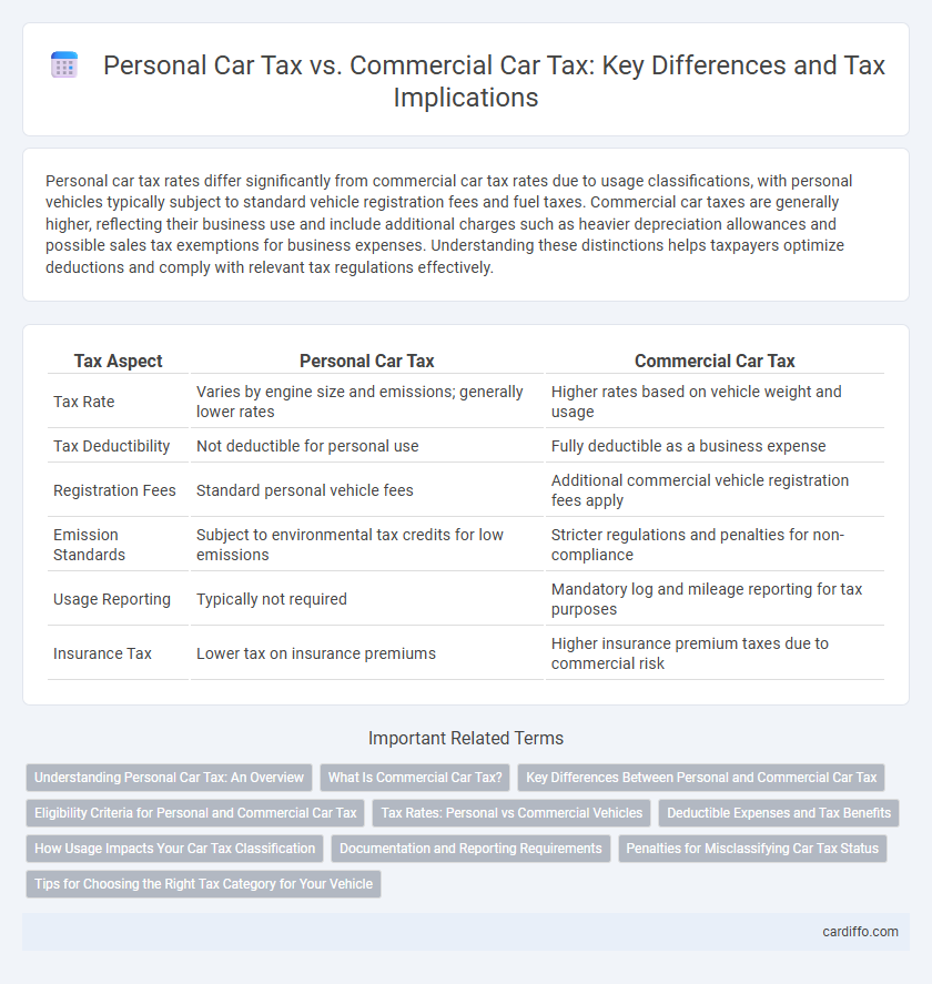 Personal Car Tax vs. Commercial Car Tax: Key Differences and Tax Implications