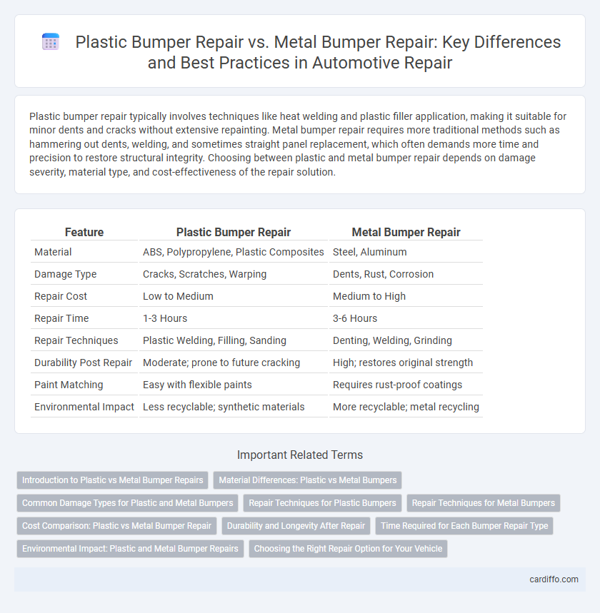 Plastic Bumper Repair vs. Metal Bumper Repair: Key Differences and Best Practices in Automotive Repair