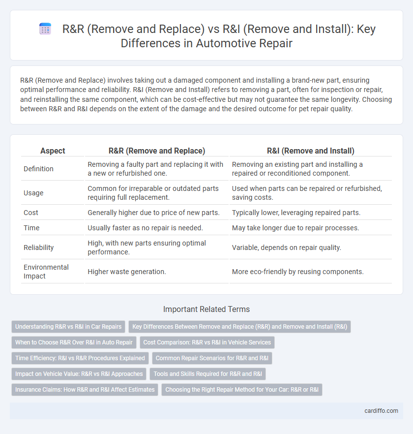 R&R (Remove and Replace) vs R&I (Remove and Install): Key Differences in Automotive Repair