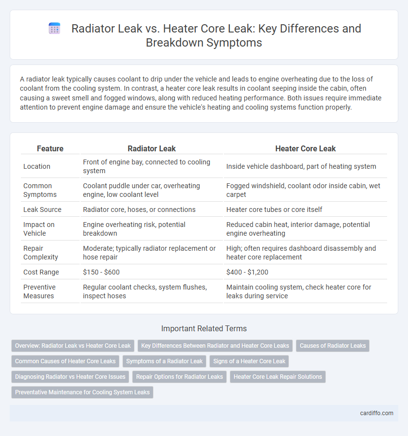 Radiator Leak vs. Heater Core Leak: Key Differences and Breakdown Symptoms