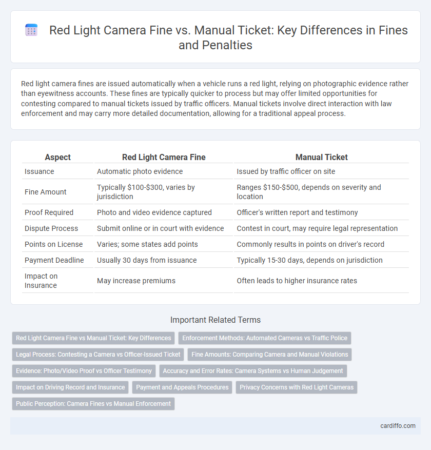 Red Light Camera Fine vs. Manual Ticket: Key Differences in Fines and Penalties