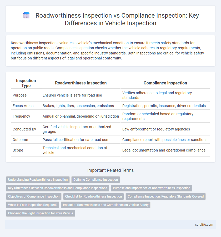 Roadworthiness Inspection vs Compliance Inspection: Key Differences in Vehicle Inspection