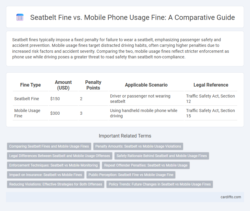 Seatbelt Fine vs. Mobile Phone Usage Fine: A Comparative Guide
