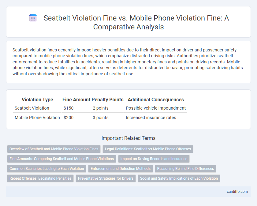 Seatbelt Violation Fine vs. Mobile Phone Violation Fine: A Comparative Analysis