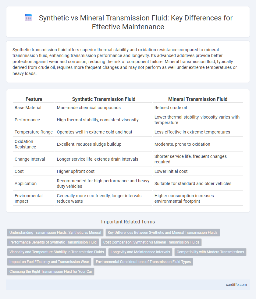 Synthetic vs Mineral Transmission Fluid: Key Differences for Effective Maintenance