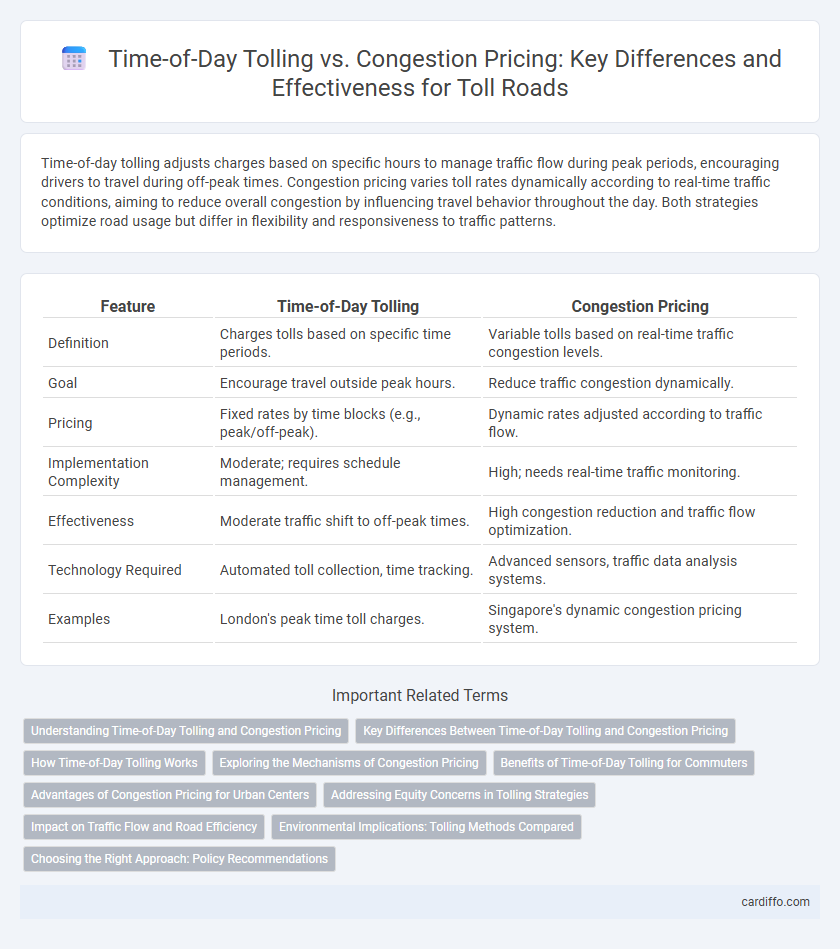 Time-of-Day Tolling vs. Congestion Pricing: Key Differences and Effectiveness for Toll Roads
