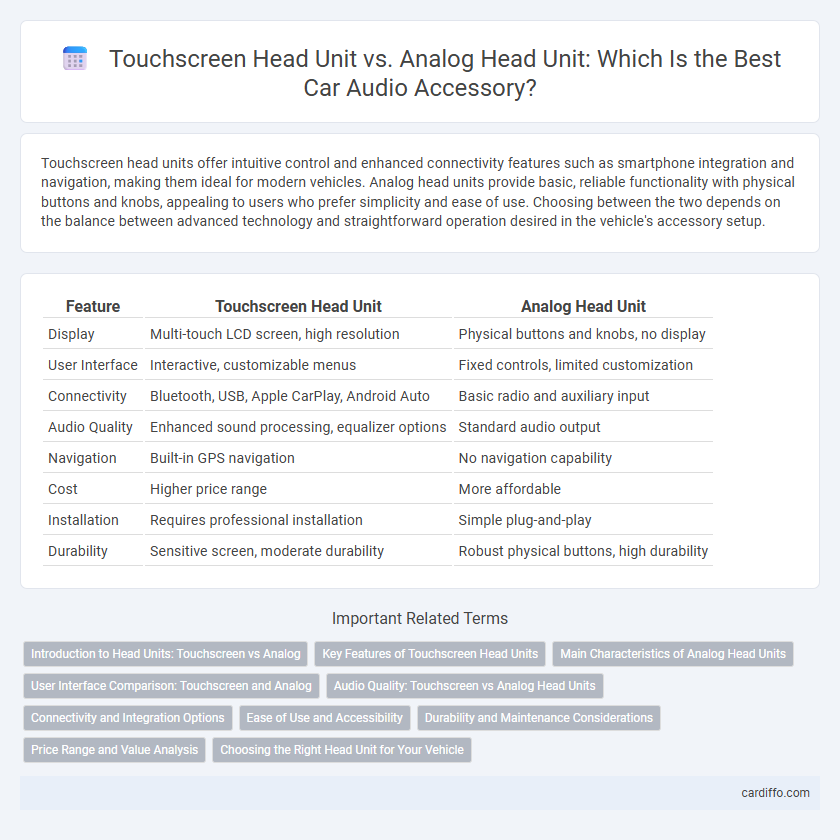Touchscreen Head Unit vs. Analog Head Unit: Which Is the Best Car Audio Accessory?