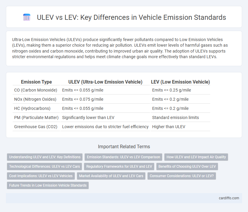 ULEV vs LEV: Key Differences in Vehicle Emission Standards